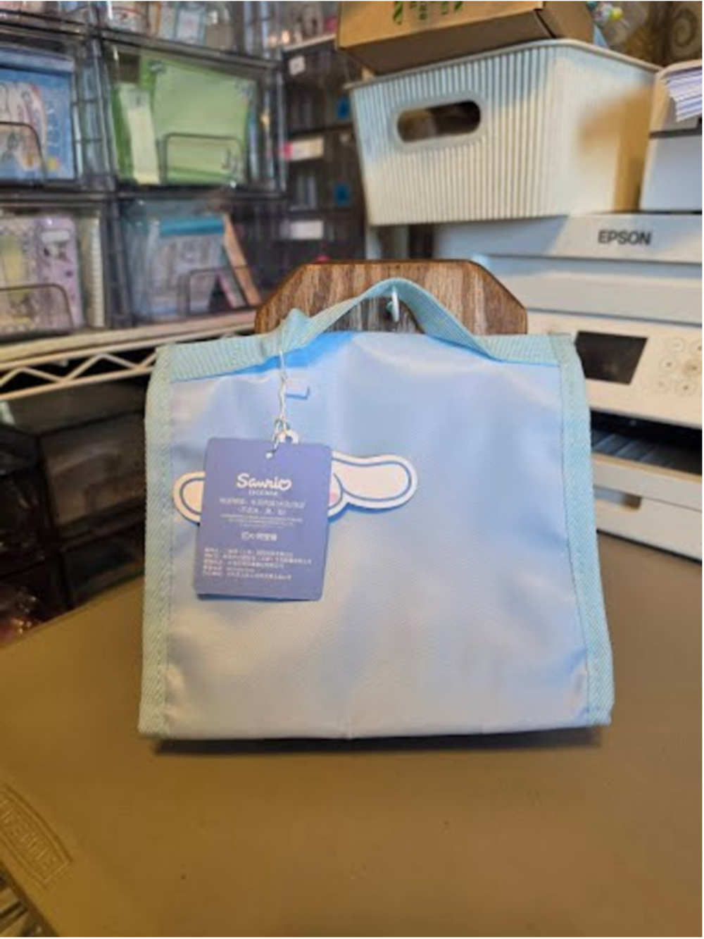 #CIN-2376 Cinnamoroll Licensed Roll-up Stationary Bag - Velcro Closure - Picture 2 of 3